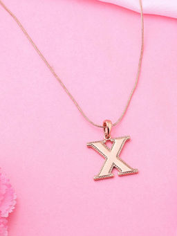 Estele - Rose Gold Plated Ablaze X Charm Alphabet Initials Pendant for Women