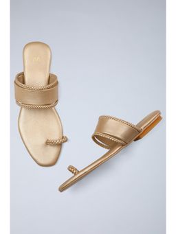 W - Gold Solid One Toe Flat