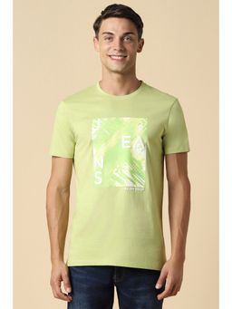 Allen Solly - Men Green Print Crew Neck Graphic T-Shirts