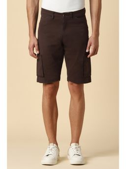 Allen Solly - Men Brown Solid Slim Fit Shorts