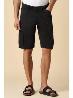 Allen Solly - Men Black Solid Slim Fit Shorts