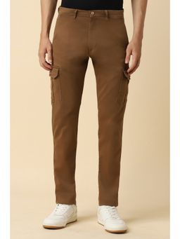 Allen Solly - Men Brown Slim Fit Solid Casual Trouser