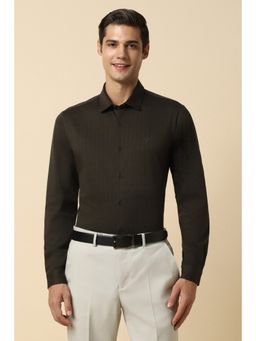 Allen Solly - Men Brown Slim Fit Print Full Sleeves Formal Shirt