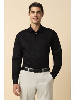 Allen Solly - Men Black Slim Fit Print Full Sleeves Formal Shirt
