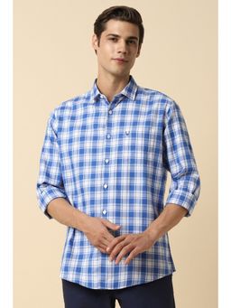 Allen Solly - Men Blue Slim Fit Check Full Sleeves Casual Shirt