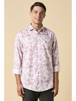 Allen Solly - Men Pink Slim Fit Print Full Sleeves Casual Shirt