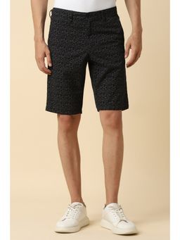 Allen Solly - Men Black Print Slim Fit Shorts