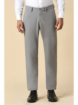 Allen Solly - Men Grey Slim Fit Solid Formal Trouser