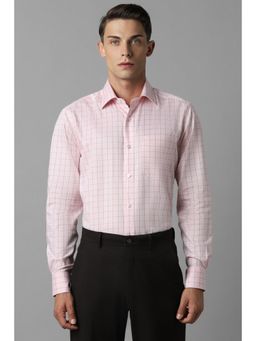 Louis Philippe - Men Pink Classic Fit Check Full Sleeves Formal Shirt