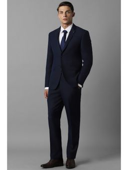 Louis Philippe - Men Navy Slim Fit Stripe Formal Suit (Set of 2)
