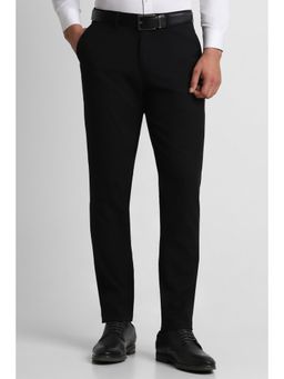 Peter England - Men Black Solid Slim Fit Formal Trouser