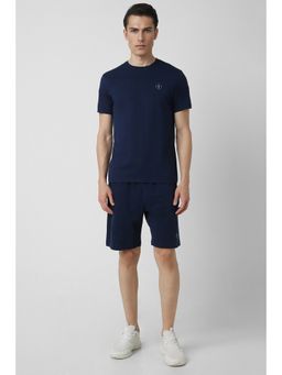 Van Heusen - Men Navy Solid Crew Neck T-shirt and Shorts (Set of 2)