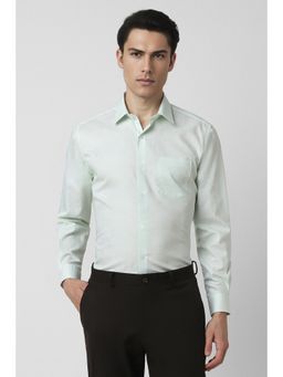 Van Heusen - Men Green Regular Fit Check Full Sleeves Formal Shirt