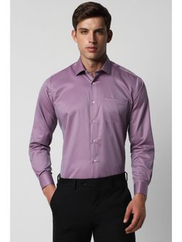 Van Heusen - Men Purple Regular Fit Solid Full Sleeves Formal Shirt