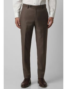 Van Heusen - Men Brown Solid Slim Fit Trouser