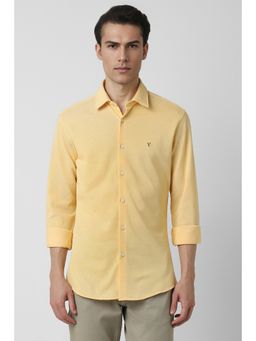 Van Heusen - Men Yellow Slim Fit Solid Full Sleeves Casual Shirt