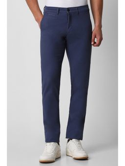 Van Heusen - Men Navy Textured Slim Fit Trouser