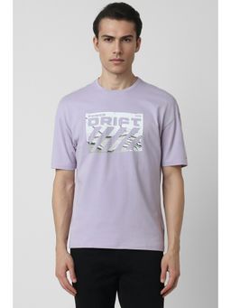 Van Heusen - Men Lavender Print Crew Neck T-shirt