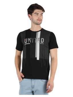 Monte Carlo - Men Black Cotton Blend Half Sleeve Printed T-shirt