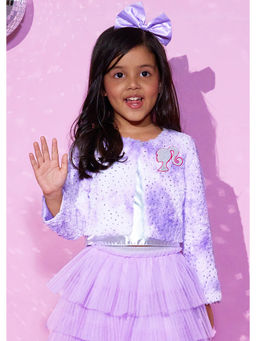 Lil Drama - Barbie's Girls Purple Fur Full Sleeve Shrug