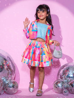 Lil Drama - Barbie's Girls Pink Top and Skirt with Bustier Co-ordinate (Set of 3)
