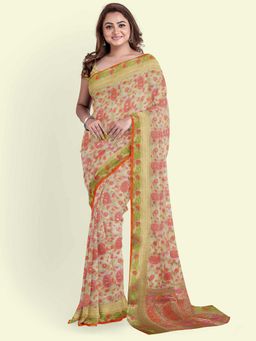 Banarasi Silk Works - Green Cotton Woven Saree with Unstitched Blouse