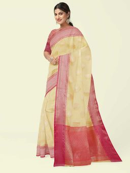 Banarasi Silk Works - Green Woven Saree with Unstitched Blouse