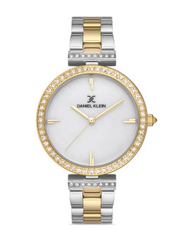 Daniel Klein - White Color Stainless Steel Strap Watch for Women DK.1.13095-4