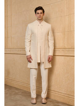 TASVA - Peach Blush Meher Sherwani Set