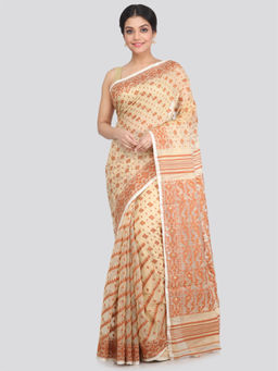 PinkLoom - Women's Soft Cotton Jamdani Saree Without Blouse Piece