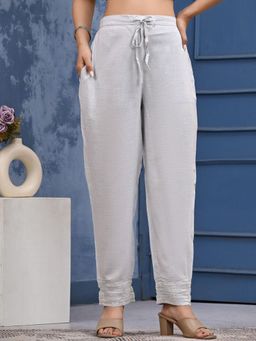 Gahan - Women Relaxed Fit Straight Leg Pants - Grey