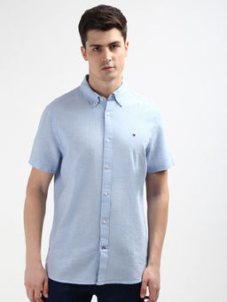 Tommy Hilfiger - Blue M Airy Cotton Linen Rf Shirt