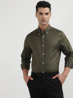 Tommy Hilfiger - Olive Wcc Pinpoint Oxford Rf Shirt