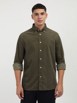 Tommy Hilfiger - Green Solid Corduroy Rf Shirt