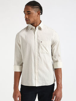 Tommy Hilfiger - Off White Brushed Textured Stp Rf Shirt