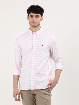 Tommy Hilfiger - White Ai Textured Horizontal Rf Stripe Shirt