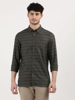 Tommy Hilfiger - Green Ai Heather Horizl Stp Sf Shirt