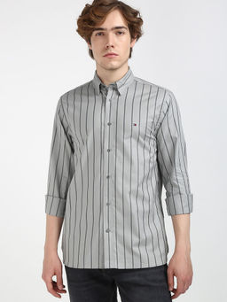 Tommy Hilfiger - Grey Ai Stripes Dobby Stripe Rf Shirt