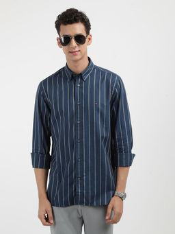 Tommy Hilfiger - Blue Ai Textured Dobby Stripe Rf Shirt