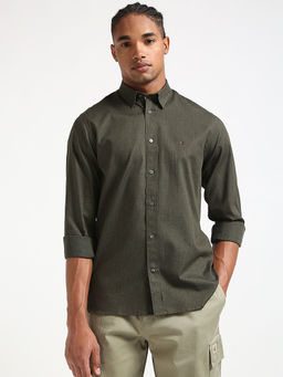 Tommy Hilfiger - Green Ai Melange Twill Sf Shirt