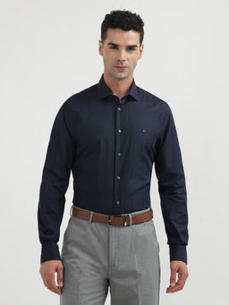 Tommy Hilfiger - Blue Ai Self Satin Check Sf Shirt