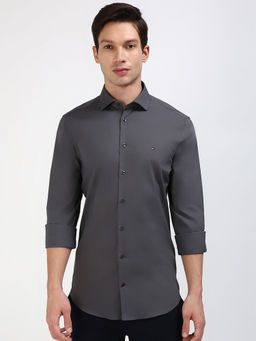Tommy Hilfiger - Grey Ai Flex Poplin Solid Sf Shirt