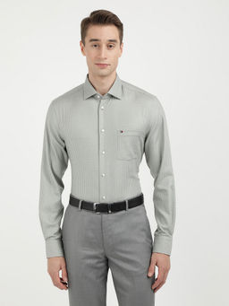 Tommy Hilfiger - Grey Ai Satin Houndstooth Rf Shirt