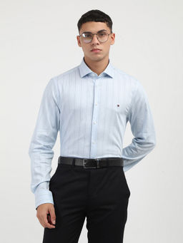Tommy Hilfiger - Blue Ai Melange Stripe Sf Shirt