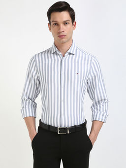 Tommy Hilfiger - Blue Ai Satin Stripe Sf Shirt