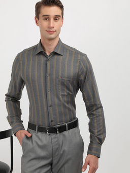 Tommy Hilfiger - Grey Ai Melange Stripe Rf Shirt