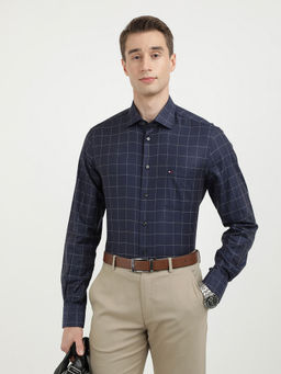 Tommy Hilfiger - Blue Ai Windowpane Dby Chk Rf Shirt