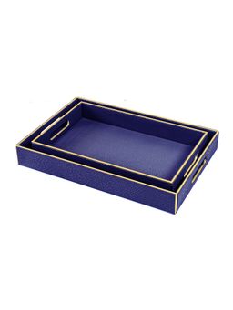 ICHKAN - Rectangle Tray Set of 2 Blue Serpentine