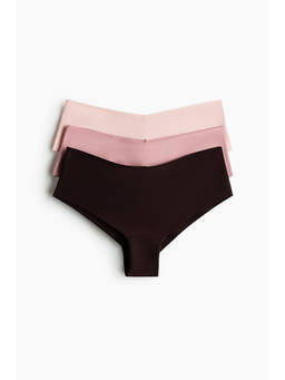 H&M - Women Brown 3-Pack Invisible Microfibre Hipster Briefs