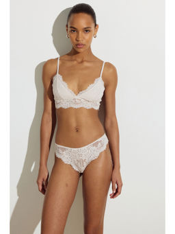 H&M - Women Beige 2-Pack Lace Brazilian Briefs